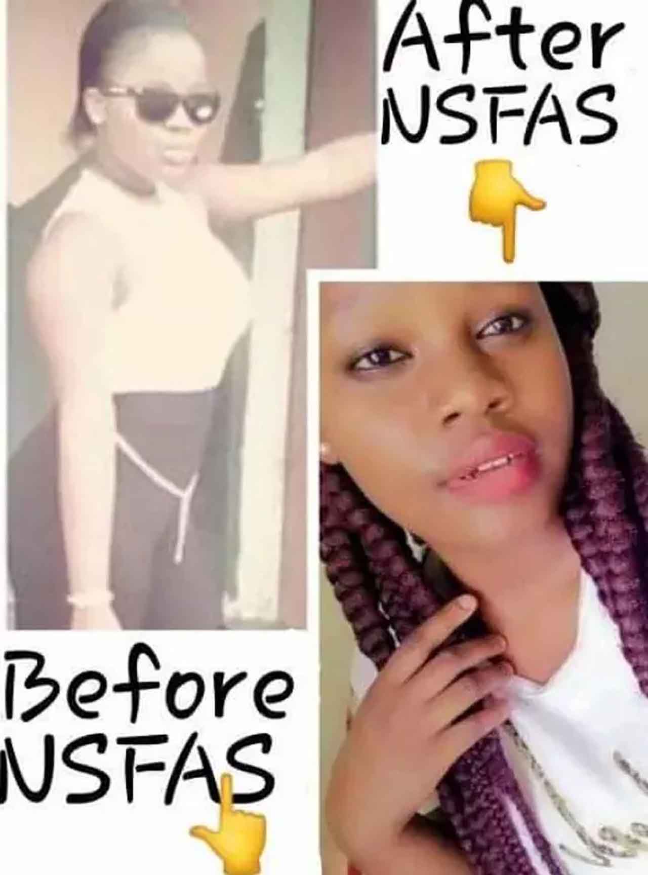 SEE Before and after NSFAS challenge doing the rounds :Fun moment hits Mzansi again