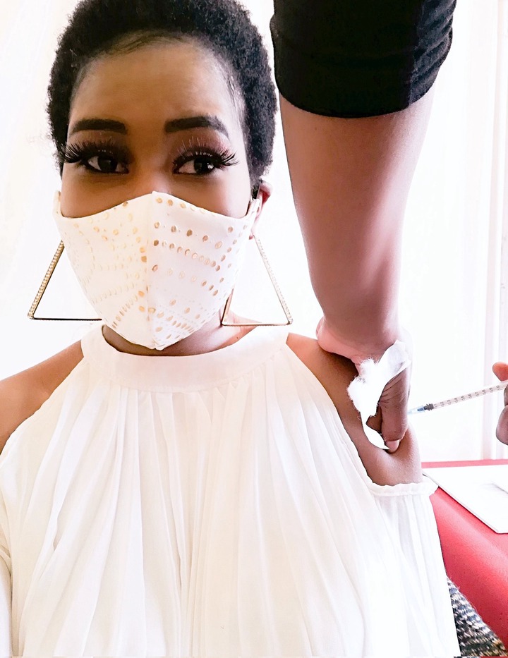 A lady posted her picture after vaccination but people noticed something else