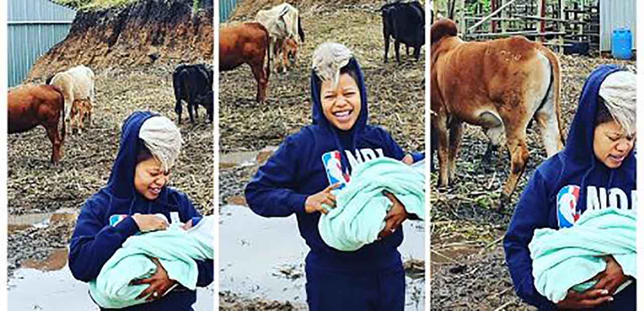 Kelly Khumalo’s younger sister Zandile recently flaunts her newborn baby on Instagram