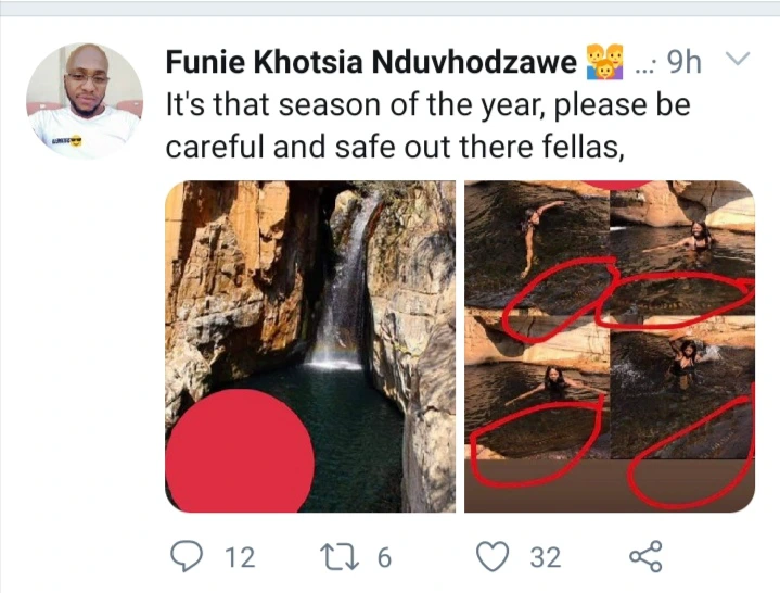 See Lady Posted A Picture Of Herself Swimming In The Waterfall But People Noticed Something Strange