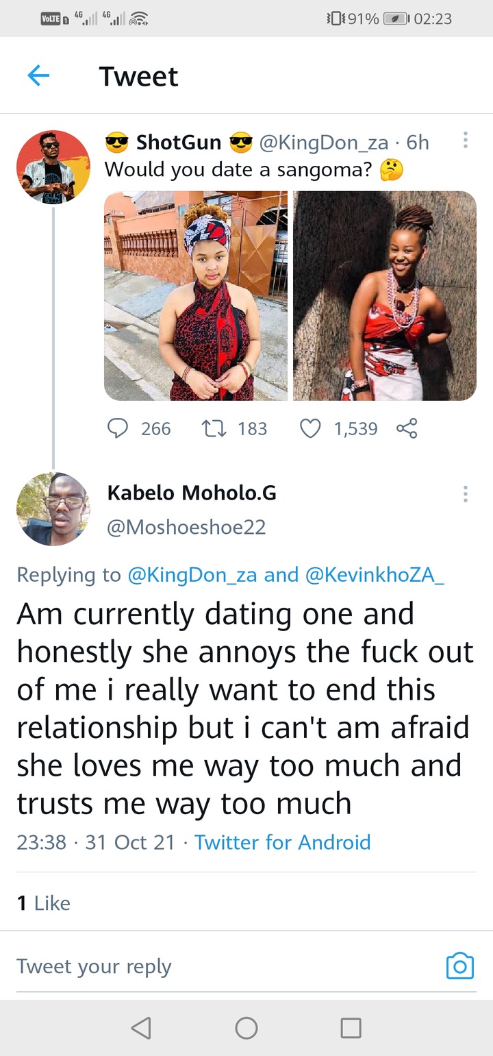Most people are afraid of dating Sangomas, take a look at what people said 2
