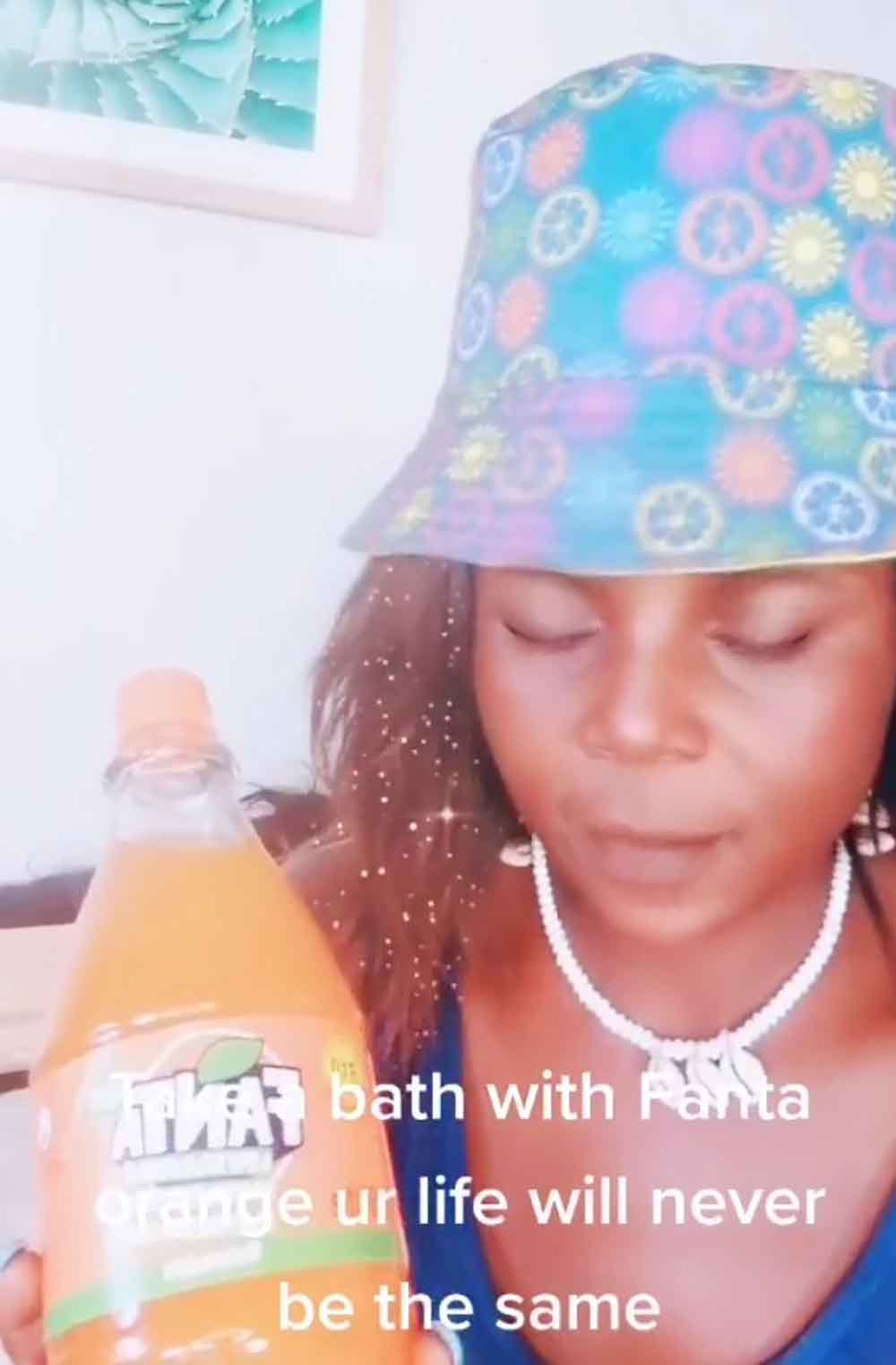 Video! Lady reveals how she uses Fanta to regain strength 