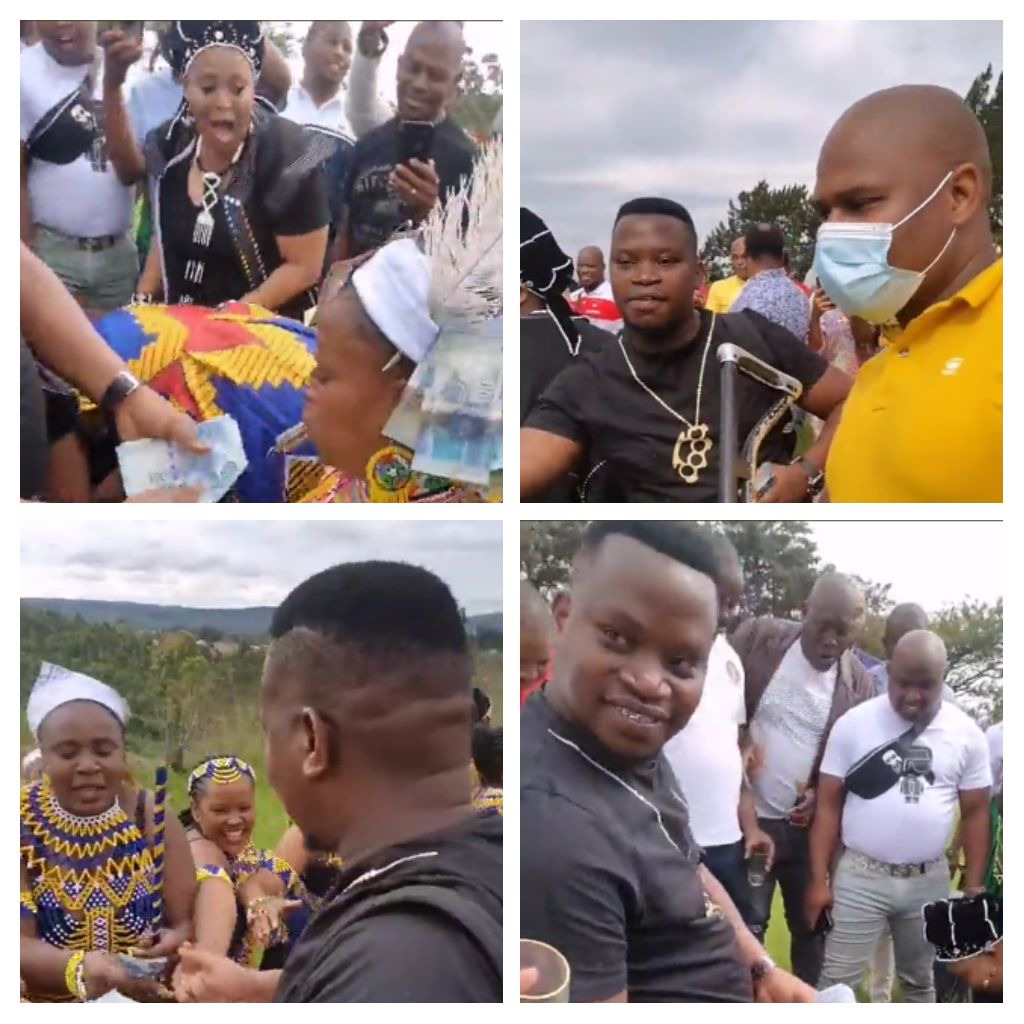 Nigerian man splashes money on Zulu wedding having a guns