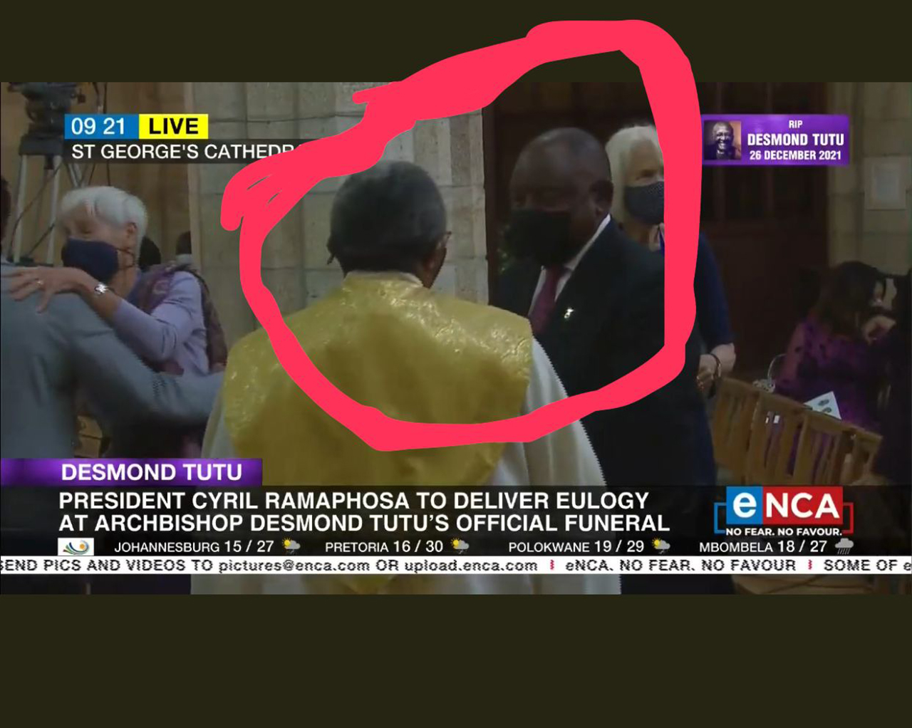 President arrived at the funeral but this is what people noticed