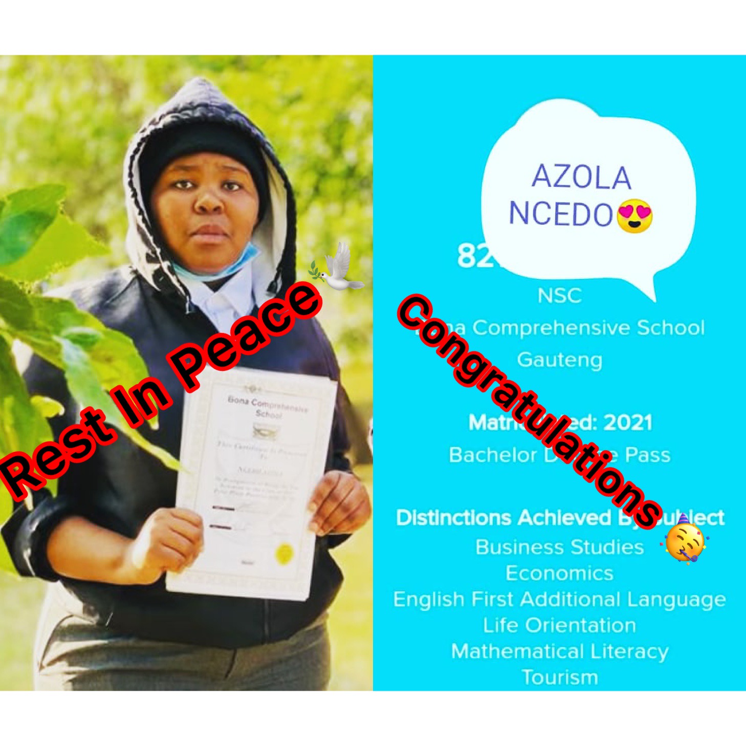 She Passed Away After Writing Matric, Her Results Broke Many Peoples Hearts(6 Distinctions)REST IN PEACE