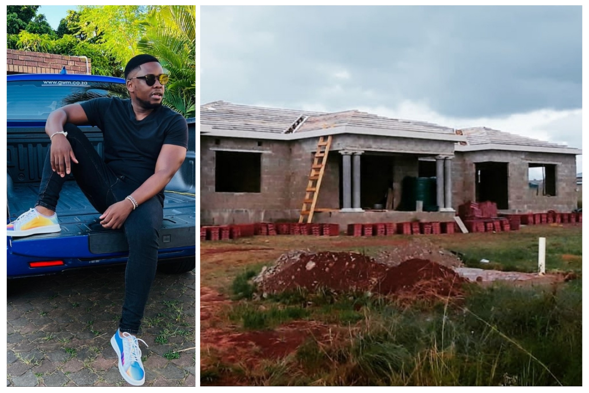 Congrats pour in for Uzalo actor Wiseman Mncube as he builds his own house