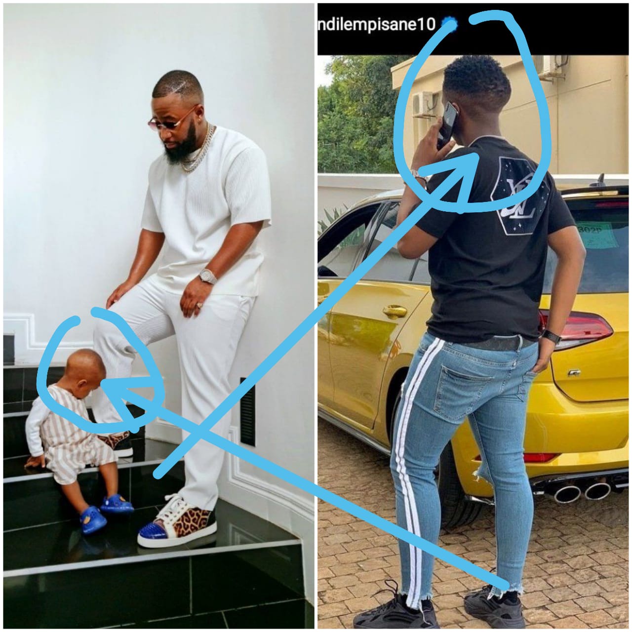 Cassper Nyovest Got grilled after people noticed this on his Son’s and Andile Mpisane photos 1