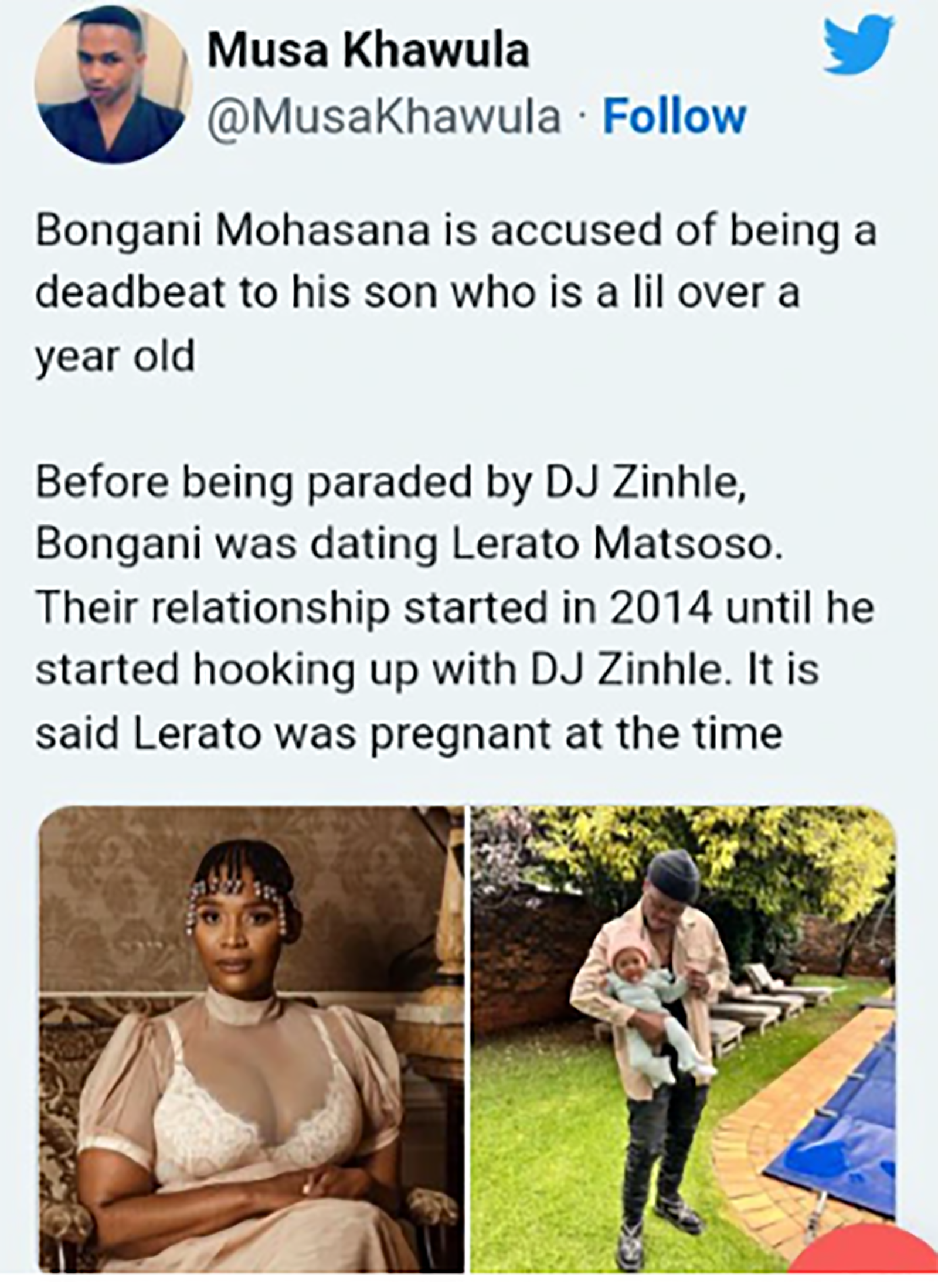 DJ Zinhle is dragged into her boyfriend’s allegations