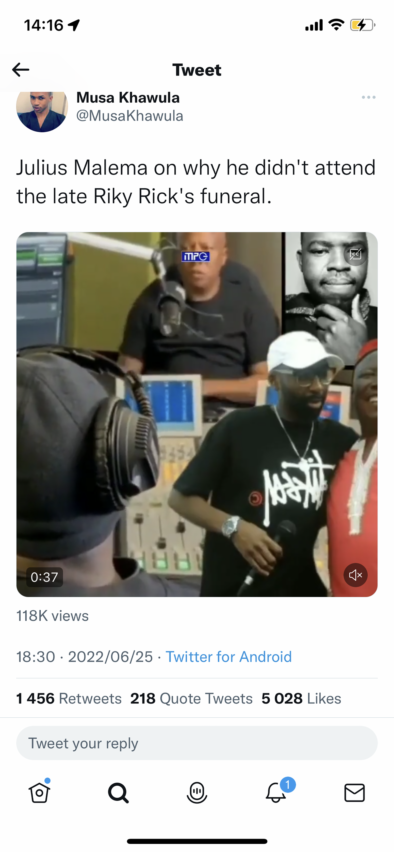 Julius Malema broke the silence on why he did not attend Rick Riky’s funeral, Its nothing personal