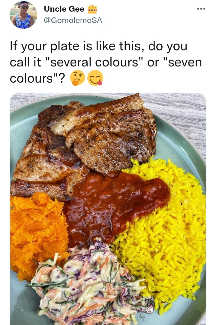 A young man asked: If your plate is like this, do you call it seven colors?