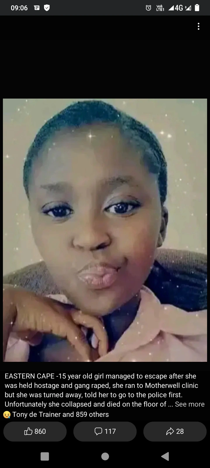 A 15-year-old who was gang raped, died at a police station after she was turned away at the clinic.