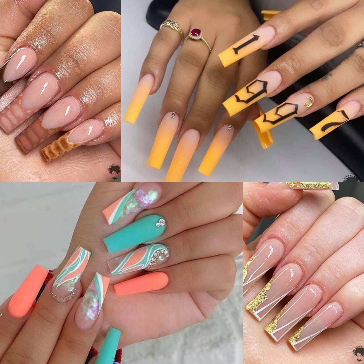 Beautiful Nail Art Designs Done for Long Nails
