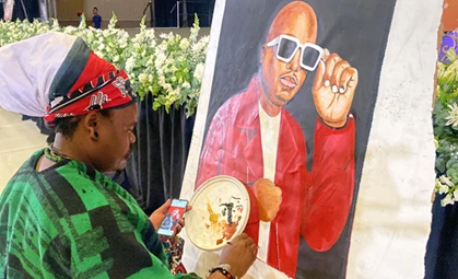 PHOTO Rasta Has Done It Again See How He Painted Mampintsha At The Memorial Service