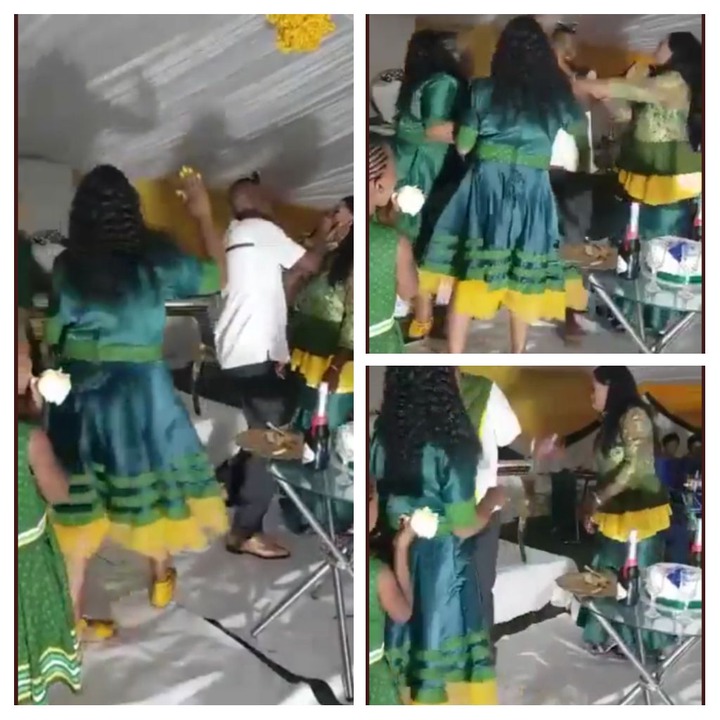 A bride was forced to eat the wedding cake by her husband