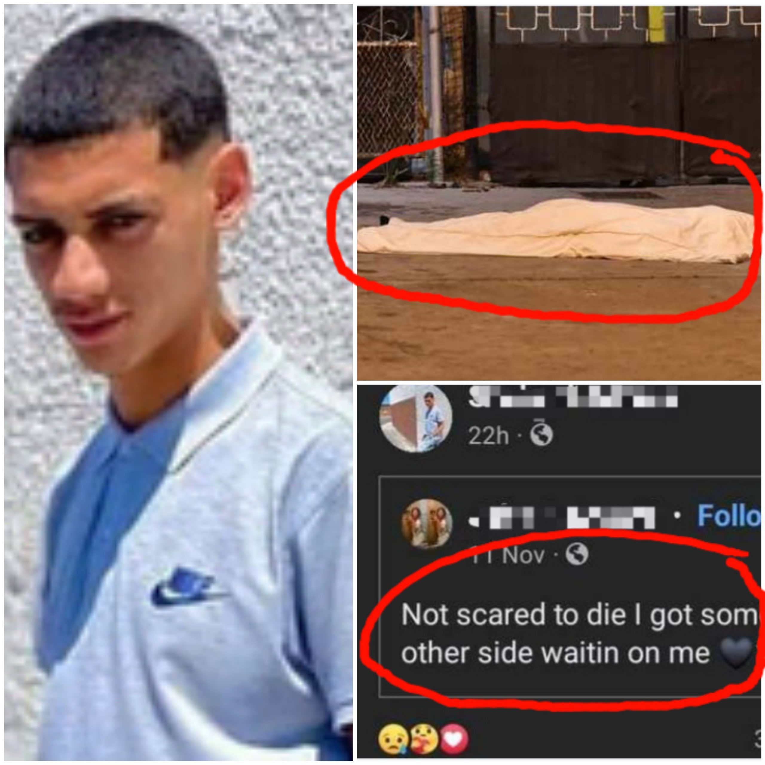 A young boy anticipated death on Facebook a couple of hours before he was gunned down
