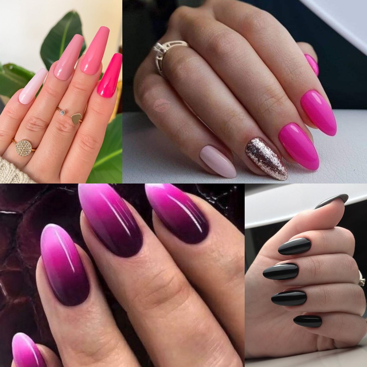 Fuchsia Nails Colorful Designs
